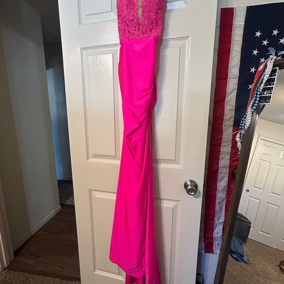 La Femme Hot Pink Prom Dress - Picture 1 of 4